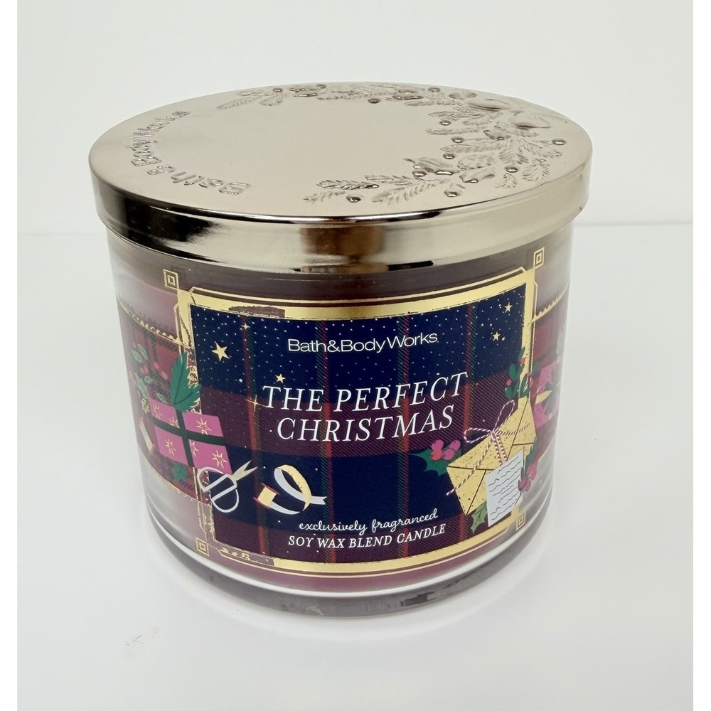 NEW Bath & Body Works The Perfect Christmas 3-Wick Candle 14.5oz Holiday Scent